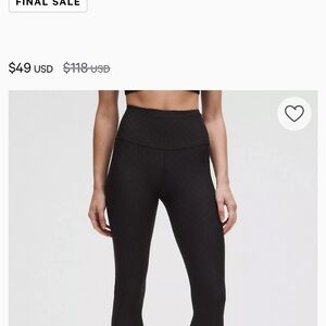 Lululemon Athletica Black Diamond-Patterned Leggings